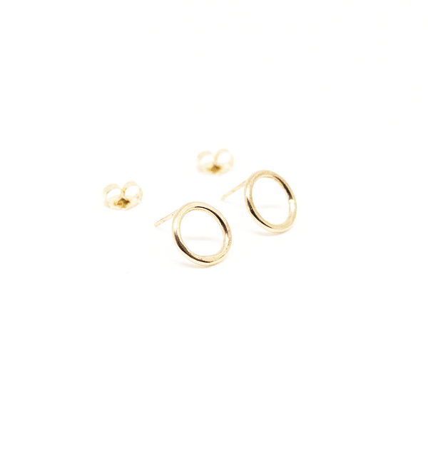 gold circle studs